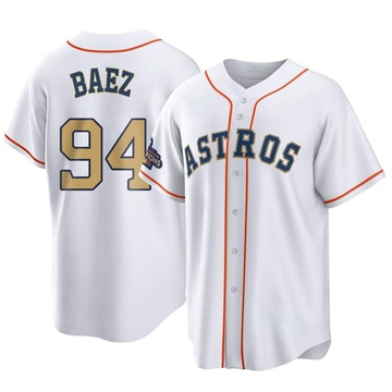 Luis Baez Men's Replica Houston Astros Gold White 2023 Collection Jersey