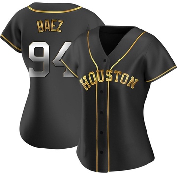 Luis Baez Women's Replica Houston Astros Black Golden Alternate Jersey