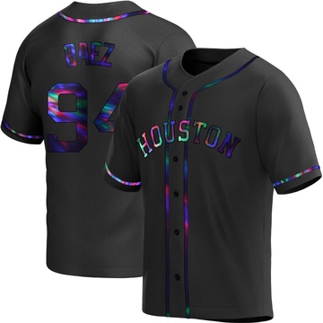 Luis Baez Youth Replica Houston Astros Black Holographic Alternate Jersey