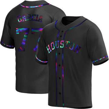 Luis Garcia Men's Replica Houston Astros Black Holographic Alternate Jersey