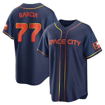 Luis Garcia Men's Replica Houston Astros Navy 2022 City Connect Jersey