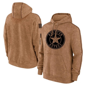 Men's Houston Astros Brown 2023 Salute to Service Club Pullover Hoodie