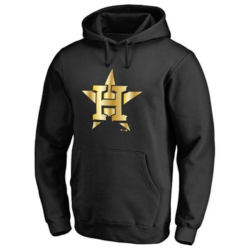 Men's Houston Astros Gold Collection Pullover Hoodie - Black