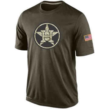 Men's Houston Astros Olive Dri-Fit Salute To Service KO Performance T-Shirt