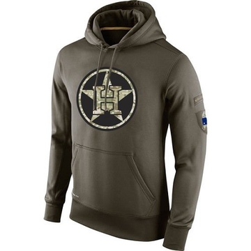 Men's Houston Astros Olive Salute To Service KO Performance Hoodie