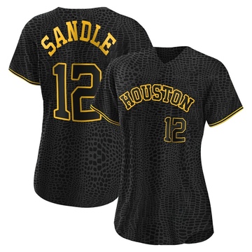 Michael Sandle Women's Authentic Houston Astros Black Snake Skin City Jersey