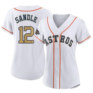 Michael Sandle Women's Replica Houston Astros Gold White 2023 Collection Jersey