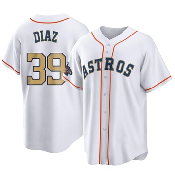 Miguel Diaz Youth Replica Houston Astros Gold White 2023 Collection Jersey