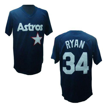 Nolan Ryan Men's Replica Houston Astros Blue Throwback Jersey