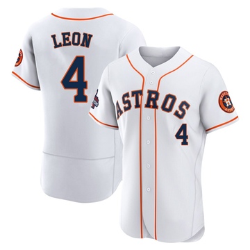 Pedro Leon Men's Authentic Houston Astros White 2022 World Series Champions Home Jersey