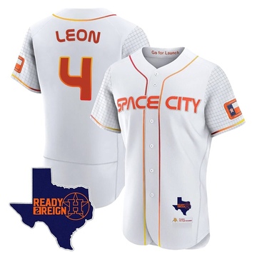 Pedro Leon Men's Authentic Houston Astros White 2023 Space City Ready 2 Reign Flex Base Jersey