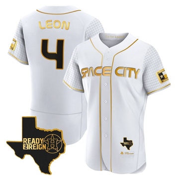 Pedro Leon Men's Authentic Houston Astros White/Gold 2023 Space City Ready 2 Reign Flex Base Jersey