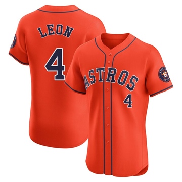 Pedro Leon Men's Elite Houston Astros Orange Alternate Vapor Premier Jersey