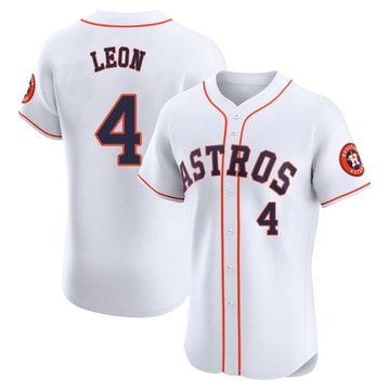 Pedro Leon Men's Elite Houston Astros White Home Jersey