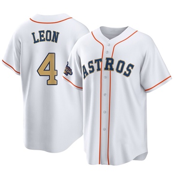 Pedro Leon Men's Replica Houston Astros Gold White 2023 Collection Jersey