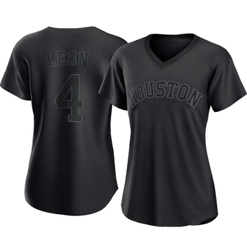 Pedro Leon Women's Authentic Houston Astros Black Pitch Fashion Jersey