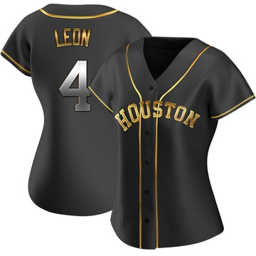 Pedro Leon Women's Replica Houston Astros Black Golden Alternate Jersey