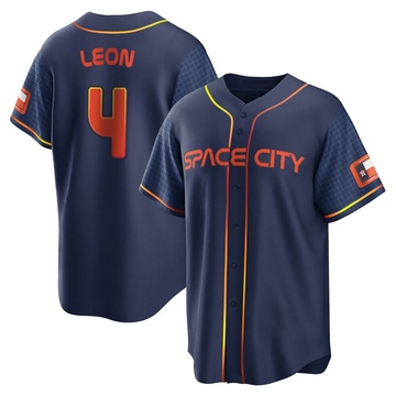 Pedro Leon Youth Replica Houston Astros Navy 2022 City Connect Jersey