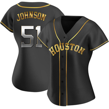 Randy Johnson Women's Replica Houston Astros Black Golden Alternate Jersey