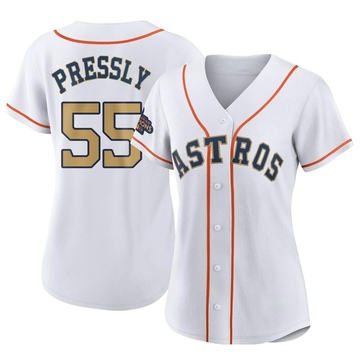 Ryan Pressly Women's Authentic Houston Astros Gold White 2023 Collection Jersey