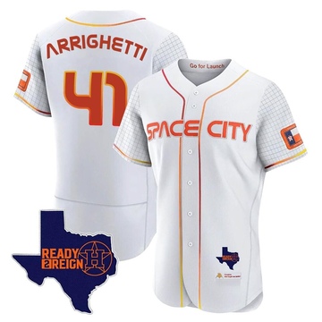 Spencer Arrighetti Men's Authentic Houston Astros White 2023 Space City Ready 2 Reign Flex Base Jersey