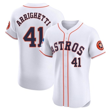 Spencer Arrighetti Men's Elite Houston Astros White Home Patch Jersey