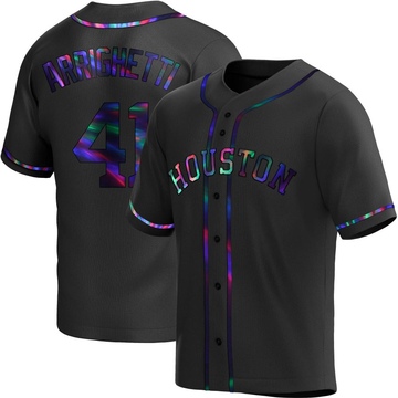 Spencer Arrighetti Men's Replica Houston Astros Black Holographic Alternate Jersey