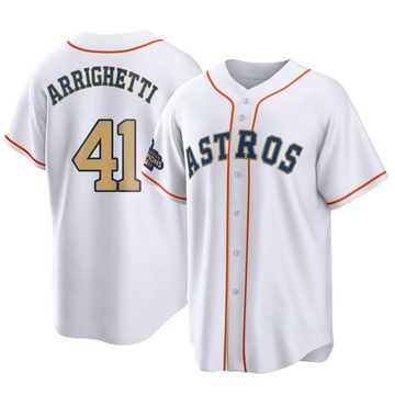 Spencer Arrighetti Men's Replica Houston Astros Gold White 2023 Collection Jersey