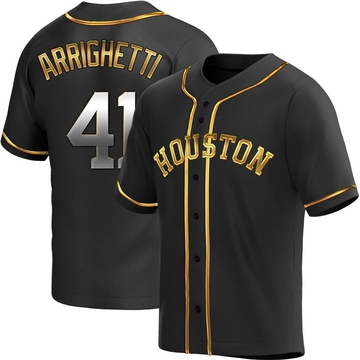 Spencer Arrighetti Youth Replica Houston Astros Black Golden Alternate Jersey