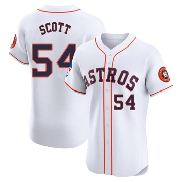 Tayler Scott Men's Elite Houston Astros White Home Patch Jersey