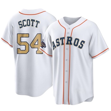 Tayler Scott Men's Replica Houston Astros Gold White 2023 Collection Jersey