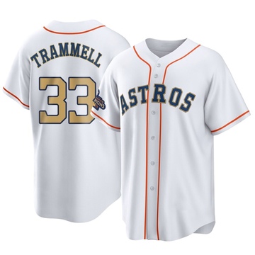 Taylor Trammell Men's Replica Houston Astros Gold White 2023 Collection Jersey