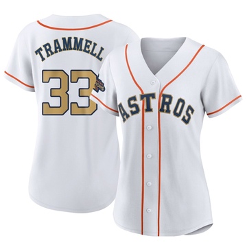 Taylor Trammell Women's Replica Houston Astros Gold White 2023 Collection Jersey