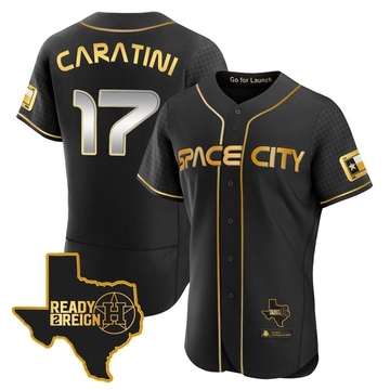 Victor Caratini Men's Authentic Houston Astros Black/Gold 2023 Space City Ready 2 Reign Flex Base Jersey