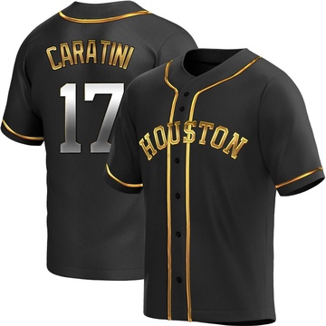 Victor Caratini Men's Replica Houston Astros Black Golden Alternate Jersey