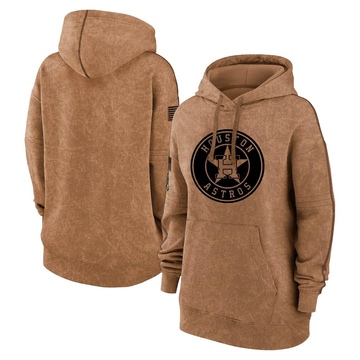 Women's Houston Astros Brown 2023 Salute to Service Pullover Hoodie