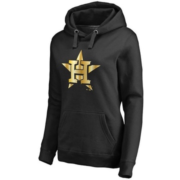 Women's Houston Astros Gold Collection Pullover Hoodie - Black