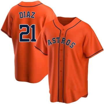 Yainer Diaz Youth Replica Houston Astros Orange Alternate Jersey