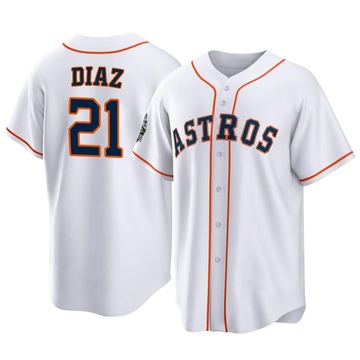 Yainer Diaz Youth Replica Houston Astros White 2022 World Series Home Jersey