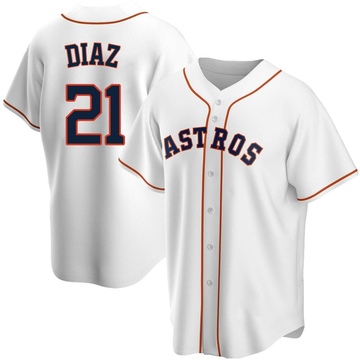 Yainer Diaz Youth Replica Houston Astros White Home Jersey