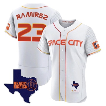 Yeuris Ramirez Men's Authentic Houston Astros White 2023 Space City Ready 2 Reign Flex Base Jersey