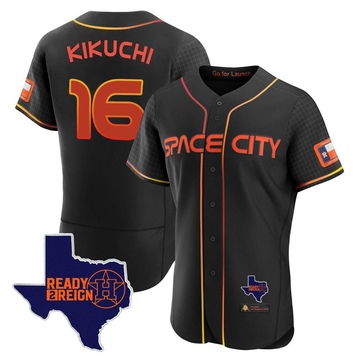 Yusei Kikuchi Men's Authentic Houston Astros Black 2023 Space City Ready 2 Reign Flex Base Jersey