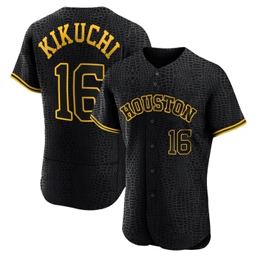 Yusei Kikuchi Men's Authentic Houston Astros Black Snake Skin City Jersey