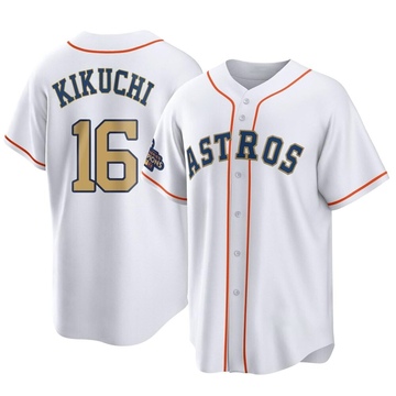 Yusei Kikuchi Men's Replica Houston Astros Gold White 2023 Collection Jersey