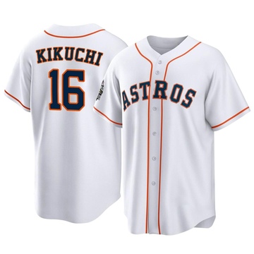 Yusei Kikuchi Men's Replica Houston Astros White 2022 World Series Home Jersey